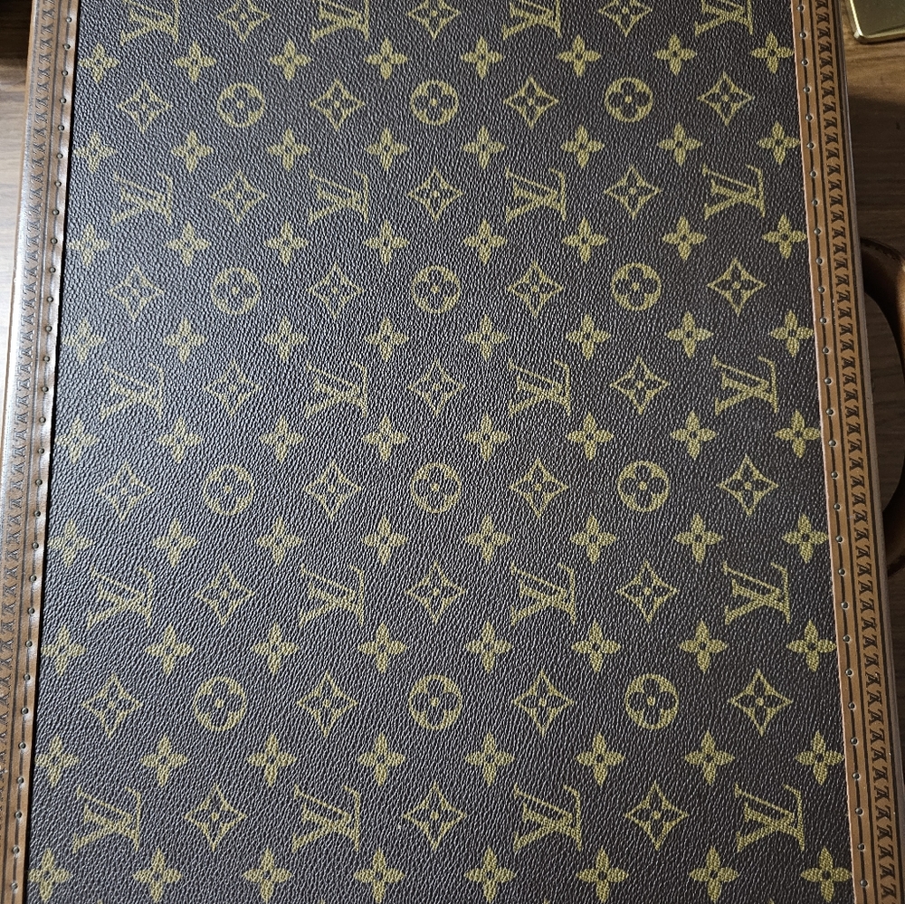 #00020-1143 VINTAGE 1970'S MONOGRAM LEATHER TRUNK SUITCASE 45 - Picture 6 of 11